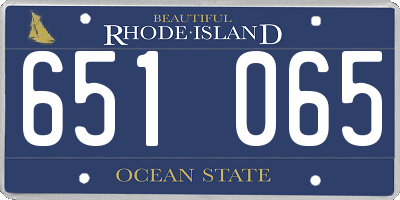 RI license plate 651065