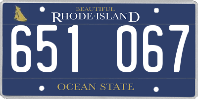 RI license plate 651067