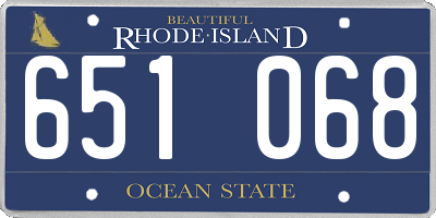 RI license plate 651068