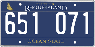 RI license plate 651071