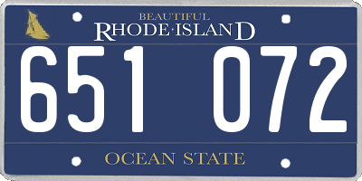 RI license plate 651072