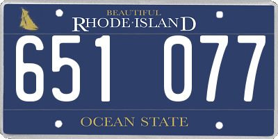 RI license plate 651077