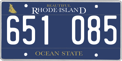 RI license plate 651085