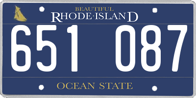 RI license plate 651087