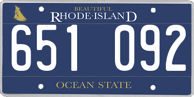 RI license plate 651092