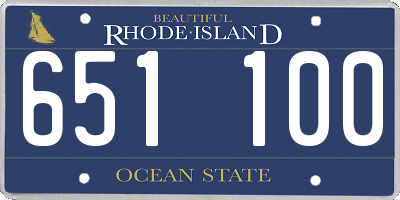 RI license plate 651100