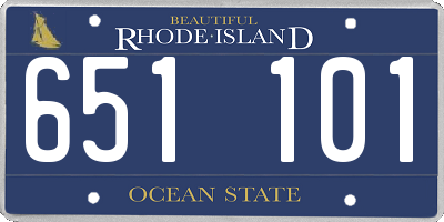 RI license plate 651101