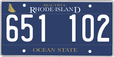 RI license plate 651102
