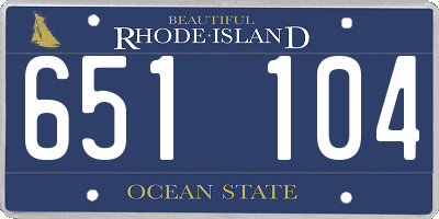 RI license plate 651104