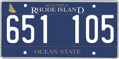 RI license plate 651105