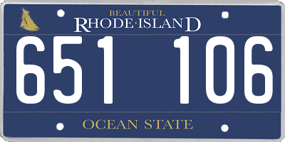 RI license plate 651106