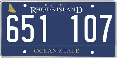 RI license plate 651107