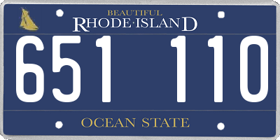 RI license plate 651110