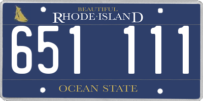RI license plate 651111
