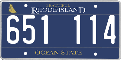 RI license plate 651114