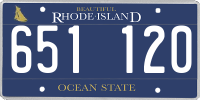 RI license plate 651120