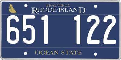 RI license plate 651122