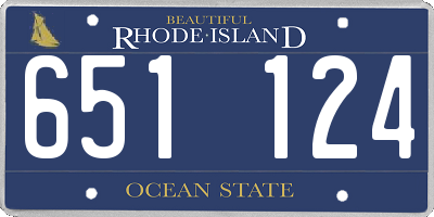 RI license plate 651124