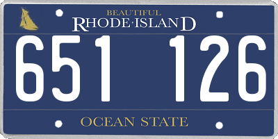 RI license plate 651126