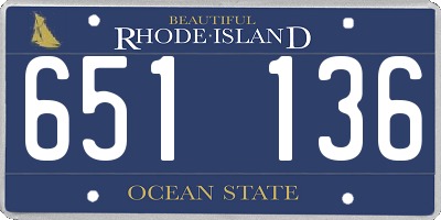 RI license plate 651136