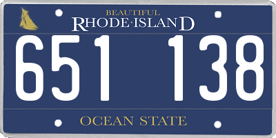 RI license plate 651138