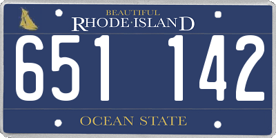 RI license plate 651142