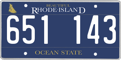 RI license plate 651143