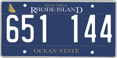 RI license plate 651144