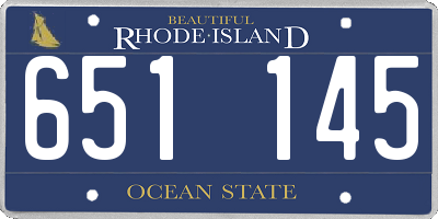 RI license plate 651145