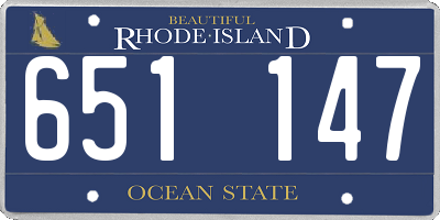 RI license plate 651147
