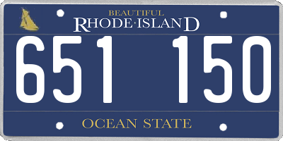 RI license plate 651150
