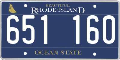 RI license plate 651160
