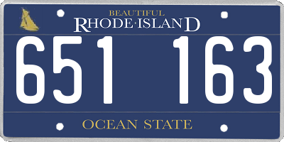 RI license plate 651163