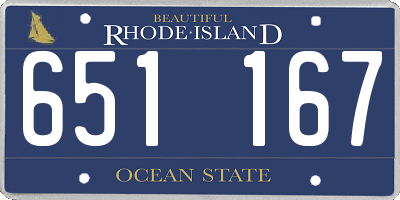 RI license plate 651167