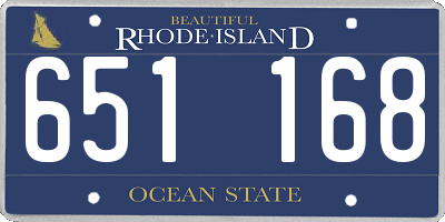 RI license plate 651168