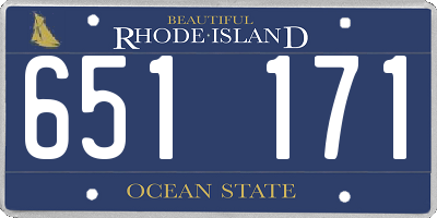 RI license plate 651171