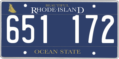 RI license plate 651172