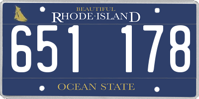 RI license plate 651178