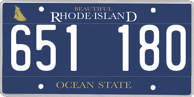 RI license plate 651180