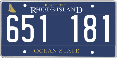 RI license plate 651181