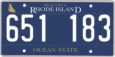 RI license plate 651183