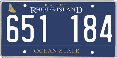RI license plate 651184