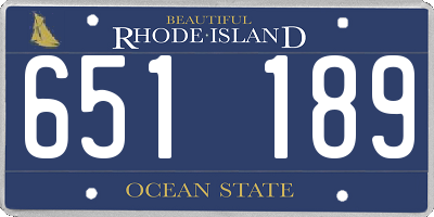 RI license plate 651189