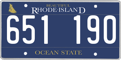 RI license plate 651190