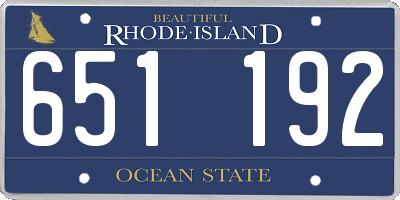 RI license plate 651192