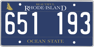 RI license plate 651193