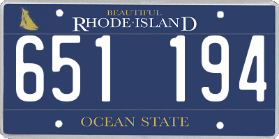 RI license plate 651194