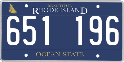 RI license plate 651196