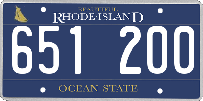RI license plate 651200