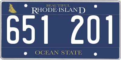 RI license plate 651201